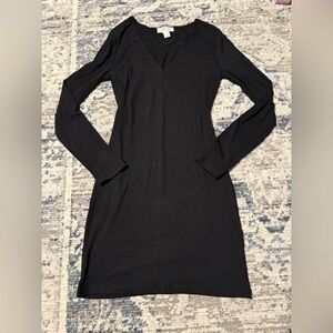 Forever 21 V Neck Black Long Sleeve Dress or Tunic Top Y2K